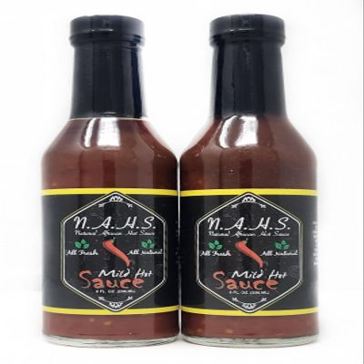 2 Pack of Mild Natural African Hot Sacue 8oz Bottles N.A.H.S.