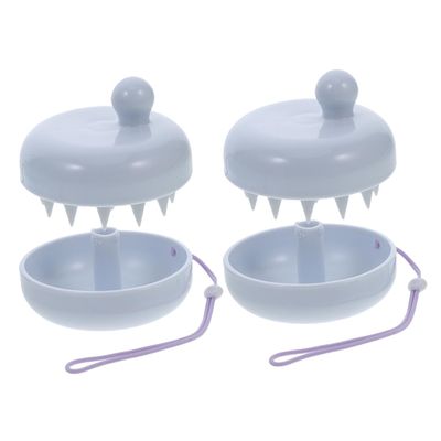 NOLITOY 2pcs Silicone Scalp Massager Brush with Detachable Design Gentle Exfoliation Tool for Hair Care Convenient Hanging Strap for All Hair Types