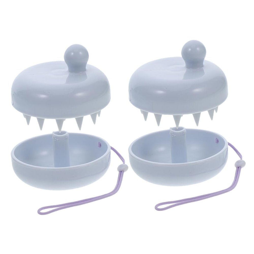 NOLITOY 2pcs Silicone Scalp Massager Brush with Detachable Design Gentle Exfoliation Tool for Hair Care Convenient Hanging Strap for All Hair Types