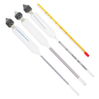 SOLUSTRE Hydrometer Tester 0-100 Degree for Beer and Spirits Triple Scale Measuring Device Glass Tube for Homebrewing