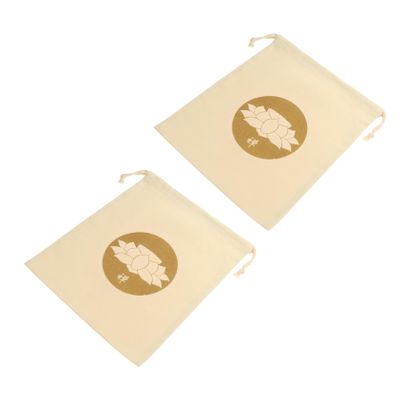 Toddmomy 2pcs Buddhist Singing Bowl Storage Bag Durable Drawstring Pouch for Meditation and Sound Therapy Elegant Cotton-linen Design for and Mindfulness Use
