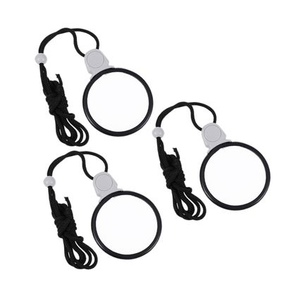 Hoement Ergonomic Hanging Magnifier 3pcs Portable Magnifying Glasses Lanyard Eye Glass Accessory for Easy Viewing