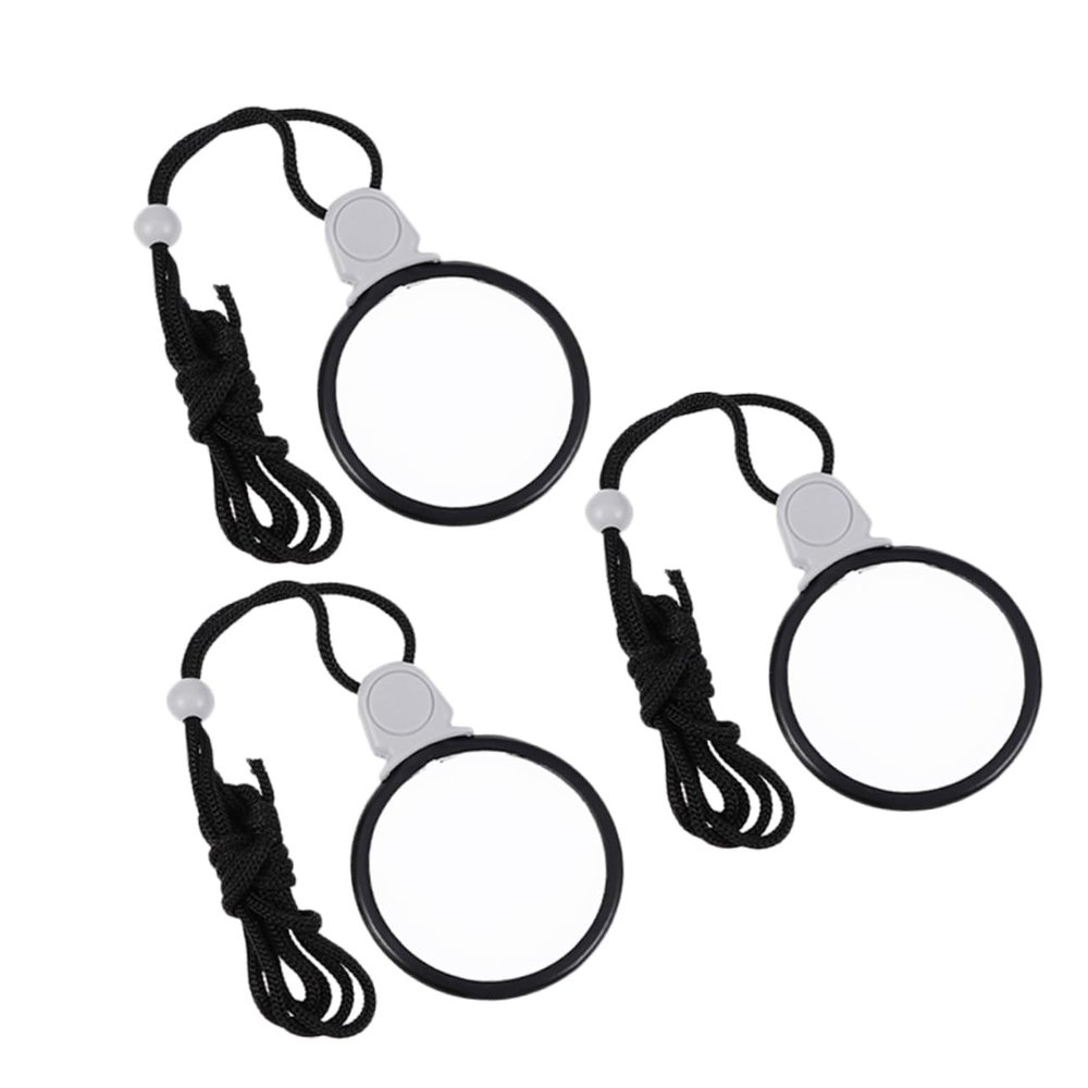 Hoement Ergonomic Hanging Magnifier 3pcs Portable Magnifying Glasses Lanyard Eye Glass Accessory for Easy Viewing