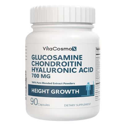 VitaCosmoX Height Growth Joint Support Complex, 90 Vegetarian Capsules, with Glucosamine, Chondroitin, MSM - 90 Servings, Gluten Free, Non-GMO, and Vegetarian Friendly