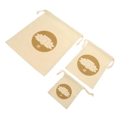Toddmomy 3pcs Buddha Sound Bowl Pouch Durable Cotton Linen Drawstring Bag for Meditation and Yoga Convenient Mindfulness and Relaxation