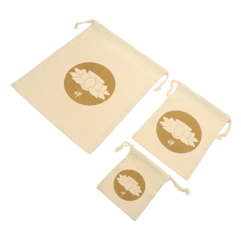 Toddmomy 3pcs Buddha Sound Bowl Pouch Durable Cotton Linen Drawstring Bag for Meditation and Yoga Convenient Mindfulness and Relaxation