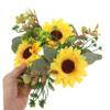 ERINGOGO Sunflower Bouquet Candle Holder Rustic Wreath for Wedding Realistic Outdoor Decor view 3