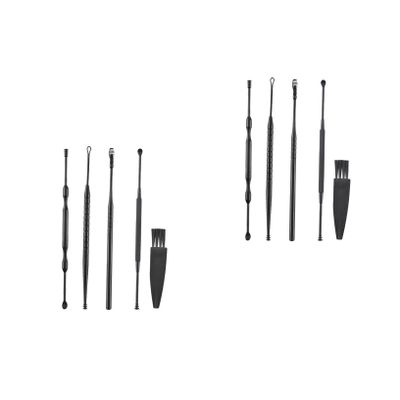 Baluue 2sets Ear Wax Removing Tools Double Rotating Ear Scoop Cleaner Elegant Storage Box