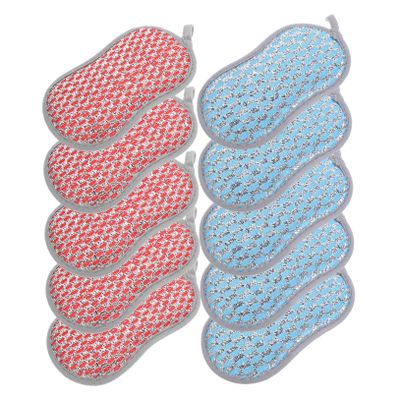 DEARMAMY 10pcs Reusable Dish Sponge Dual-Sided Cleaning Sponge for Kitchen and Dishwashing Strong Absorption No Damage for Pots Sinks and Countertops