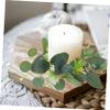 ABOOFAN Spring Artificial Eucalyptus Candle Ring Wreath Small Greenery Table Centerpiece for Home Decor 1 Piece for Weddings Easter and Seasonal Decorations view 4