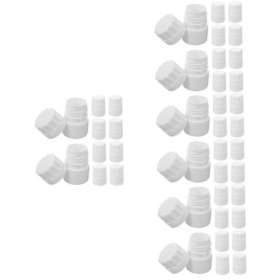 Beaupretty 40pcs Portable Empty Medicine Storage Bottles with Screw Caps Pe Pill Containers for Daily Use and Travel Organization