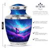 Purple Beautiful Urn, Cremation Keepsake Urns for Ashes, Urns for Human Ashes Adult Female, Purple Memorial Urn for Women (Size, 10 Inch 1 Pcs & 3 Inch, 2 Pcs) view 2