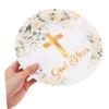 Vaguelly 10pcs Disposable Paper Plates Cross Design for Baptism First Communion and Religious Celebrations Lightweight Dinnerware for Church Parties and Family Gatherings view 4