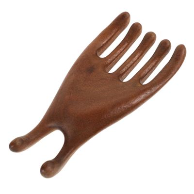 Healeved Wooden Sandalwood Five Prong Scalp Massage Comb for Face Acupoints