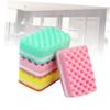 HOODANCOS 10pcs Reusable Cleaning Sponges Special Rippled Surface Dish Brush Non-Scratch Eraser Sponge Dish for for Kitchen Car Cleaning Random Color view 4