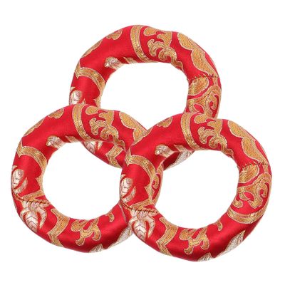 Kisangel 3pcs Nepal Singing Bowl Mat Buddha Sound Bowl Pad Tibetan Holder Lightweight