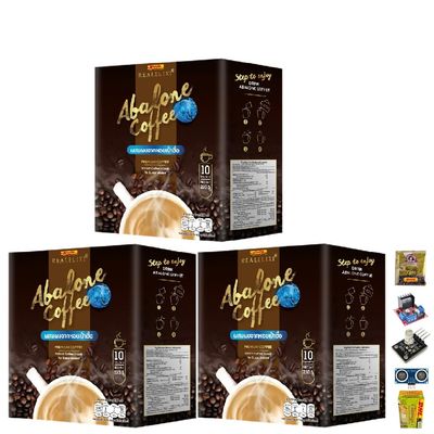 10 Sachets/Box (230.5g) Intense Delicious Much Mellow Robusta Roasted Fruit Snack RealelixirAbalone Coffee (of 3) By Beautygoodshop [Get Free For You Beauty Gifts]