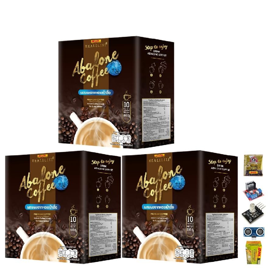 10 Sachets/Box (230.5g) Intense Delicious Much Mellow Robusta Roasted Fruit Snack RealelixirAbalone Coffee (of 3) By Beautygoodshop [Get Free For You Beauty Gifts]