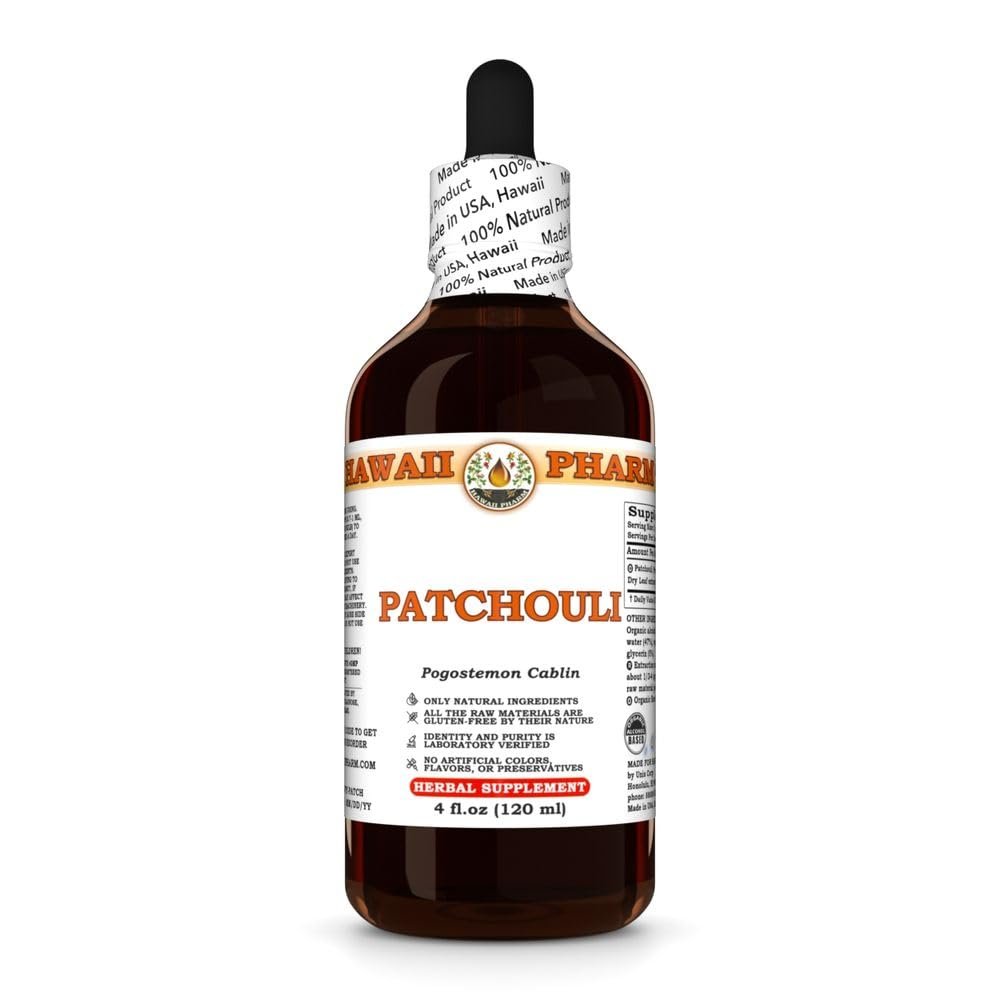 Patchouli (Pogostemon Cablin) Dry Leaf Tincture, All Natural, Vegan, Pure Liquid Extract - 4 fl.oz