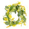 BATHVEVE Yellow Daisy Eucalyptus Candle Holder Wreath 1 Piece Spring Floral Ring for Wedding and Party Table Decor Romantic Atmosphere Creation view 1