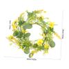 BATHVEVE Yellow Daisy Eucalyptus Candle Holder Wreath 1 Piece Spring Floral Ring for Wedding and Party Table Decor Romantic Atmosphere Creation view 2
