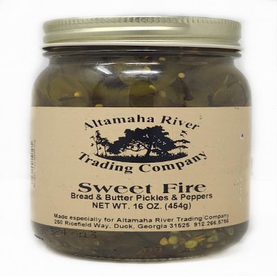 16oz Jar Pickled Eggs and Vegetables Altamaha River Trading Company (Sweet Fire Bread and Butter Pickles and Peppers)