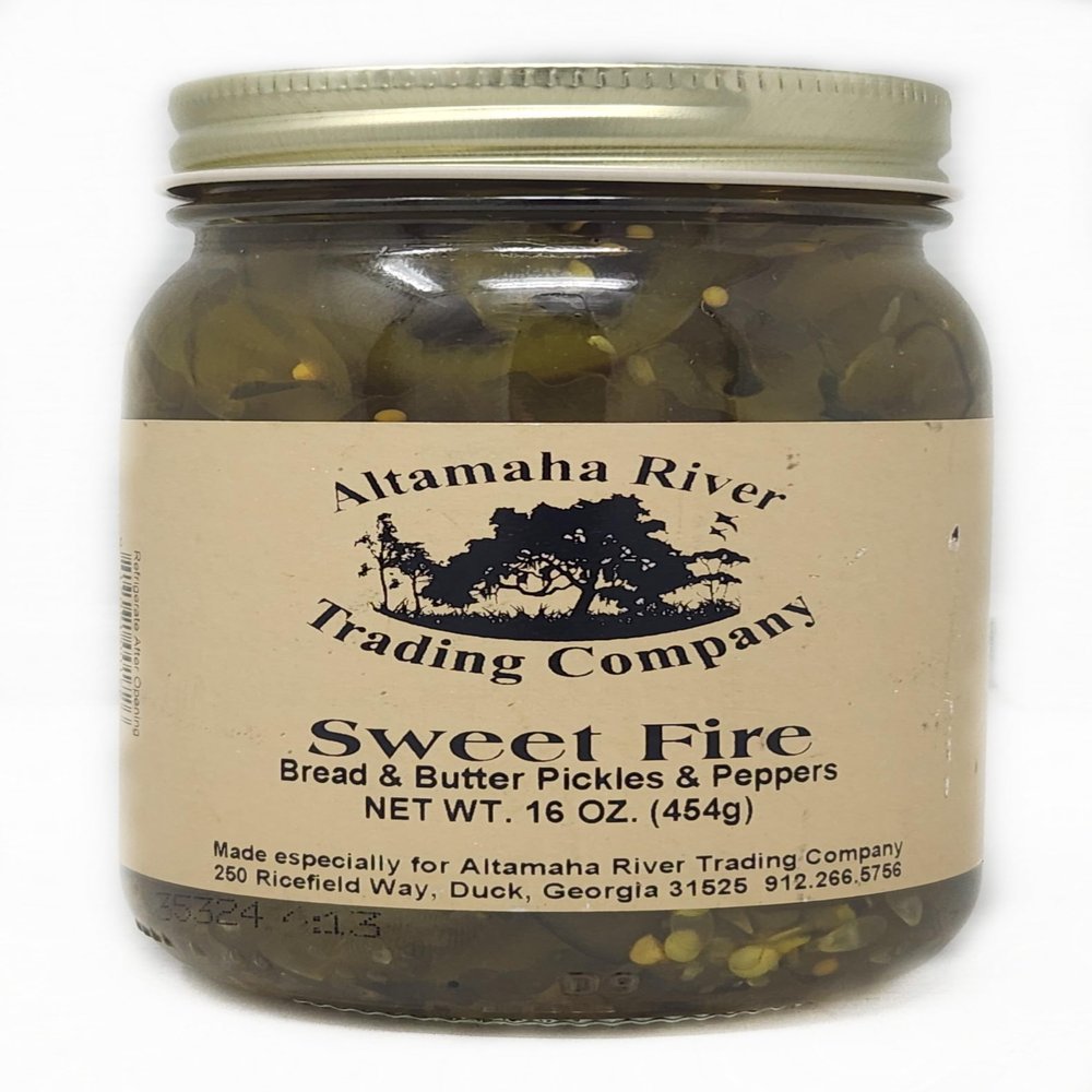 16oz Jar Pickled Eggs and Vegetables Altamaha River Trading Company (Sweet Fire Bread and Butter Pickles and Peppers)