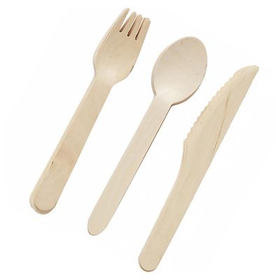 ABOOFAN 12-piece Wooden Fork Knife Spoon Set Disposable Party Cutlery for Weddings Birthdays