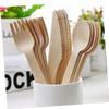 ABOOFAN 12-piece Wooden Fork Knife Spoon Set Disposable Party Cutlery for Weddings Birthdays view 2