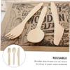 ABOOFAN 12-piece Wooden Fork Knife Spoon Set Disposable Party Cutlery for Weddings Birthdays view 4