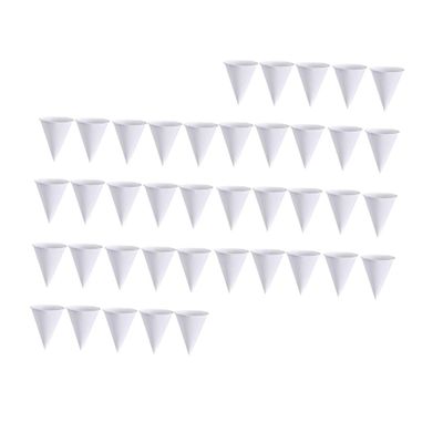 PACKOVE 6oz White Conical Paper Cup Thicken Paper Cups for Drinks Large Small Cone Disposable Cutlery