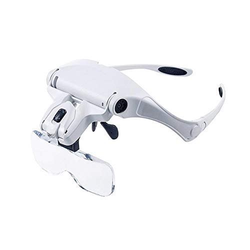 GFAZXDS OUZBEM TEmkin Lightweight Magnifying Glass High-Definition Head-Mounted Light and Portable Five-Group Lens Magnifier with Light for Engraving and Repaiglasses Sharing Vision