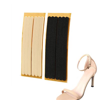 12Pcs Black Beige Foam Heel Strap Cushion Insert Self-Adhesive Shoe Back Strips Liners Grips Pads Tapes Stickers for Loose Shoes Sandals High Heels