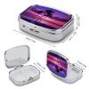 Small Pill Case, Travel Pill Box, Palm Tree Purple Sunsetprinting Pill Case,Portable Pill Organizer,Two Compartments Travel Pill Organizer,Portable Pill Container Medicine Vitamin Organizer view 2