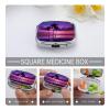 Small Pill Case, Travel Pill Box, Palm Tree Purple Sunsetprinting Pill Case,Portable Pill Organizer,Two Compartments Travel Pill Organizer,Portable Pill Container Medicine Vitamin Organizer view 4