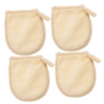 LIFKOME 4Pcs Facial Cleaning Gloves Soft Makeup Removal Puff for Gentle Powder Cleanser Use Washable Reusable Cosmetic Gloves Suitable for Daily Face Cleansing and Makeup Removal
