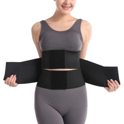 CHLPEYUVCH Waist Trainer for Women Lower Belly Fat Body Shaper Tummy Control with Triple Wrap, Plus Size Waist Trainer Shapewear for Working Out, Daily (Black, Medium)