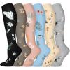 6 Pairs Compression Socks for Men & Women 20-30 mmHg Graduated Compression Pressure Stockings for Improving Easy-on Boost Terapeuticas Mobilize Lantiembolic Vericous(Pink Flowers Series,S-M) view 1