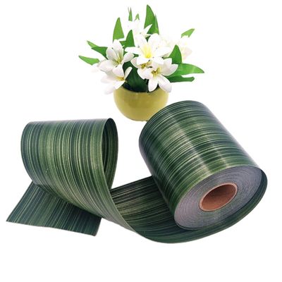 Green Ti Leaf Ribbon 4" x 50 Yard Poly Floral Craft Decoration Waterproof Ribbon for Indoor Outdoor Wrap Florist, Holiday Decorating, Wedding Bouquet, Art Crafts etc