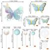 23 Pack Butterfly Cake Toppers Golden Pink Ball Boho Happy Birthday Cake Picks Butterfly Women Wedding Baby Shower Boho Cupcake Decorations Party Supplies Blue view 2