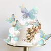 23 Pack Butterfly Cake Toppers Golden Pink Ball Boho Happy Birthday Cake Picks Butterfly Women Wedding Baby Shower Boho Cupcake Decorations Party Supplies Blue view 3