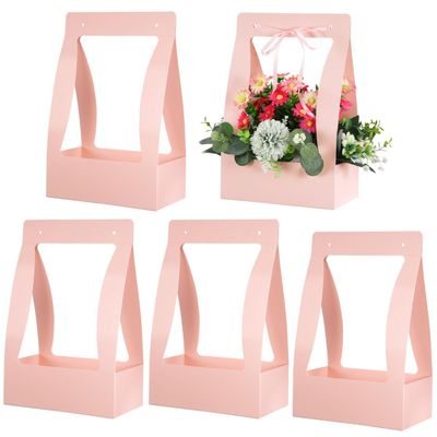 PACKOVE 5pcs Portable Party Flower Box Bouquet Paper Wrap Flower Arrangement Holder Handheld Box Paper Arrangement