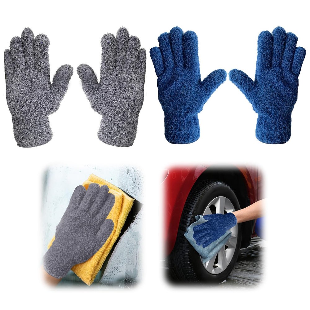 Microfiber GloveDusting Gloves for House CleaningMicrofiber Gloves for Plant Dusting2 Pair (Color-C)