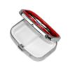 Red Lips with Diamond Pill Box 2 Compartment Square Portable Pill Case for Pocket or Purse Pill Holder Weekly Pill Organizer Decorative Metal Medicine Vitamin Organizer Travel Gift view 3