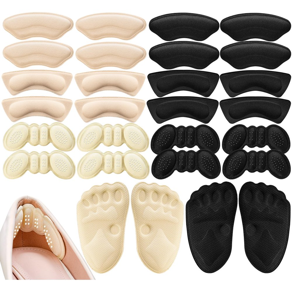 14 Pairs Premium Heel Grips for Men and Women, Heel Pads for Shoes that are Too Big, Self-Adhesive, Inserts for Loose, Heel Filler Cushions Improved Shoe Fit and Comfort.