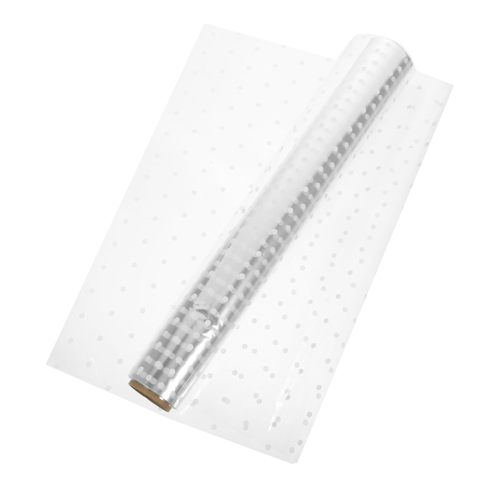 ARTIBETTER 1roll Dot Pattern Cellophane Wrap Film for Flower and Wrapping Food-grade Transparent Paper Wide for Parties and Celebrations