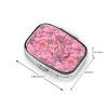 Pink Leaves Camo Pill Box 2 Compartment Square Portable Pill Case for Pocket or Purse Pill Holder Weekly Pill Organizer Decorative Metal Medicine Vitamin Organizer Travel Gift view 4