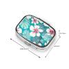 Tropical Hibiscus Flowers Pill Box 2 Compartment Square Portable Pill Case for Pocket or Purse Pill Holder Weekly Pill Organizer Decorative Metal Medicine Vitamin Organizer Travel Gift view 4