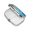 Tropical Beach Pill Box 2 Compartment Square Portable Pill Case for Pocket or Purse Pill Holder Weekly Pill Organizer Decorative Metal Medicine Vitamin Organizer Travel Gift view 3