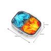 Fire vs ice Art Pill Box 2 Compartment Square Portable Pill Case for Pocket or Purse Pill Holder Weekly Pill Organizer Decorative Metal Medicine Vitamin Organizer Travel Gift view 4